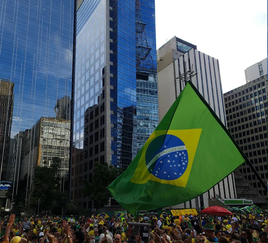 Ato da direita na Avenida Paulista, 25/2/2024. Foto: Lucas Brandon, via Wikimedia Commons, CC BY-SA 4.0