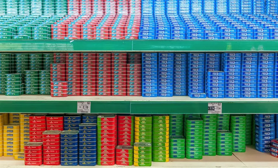 Prateleira de supermercado. Imagem ilustrativa, Wikimedia Commons
