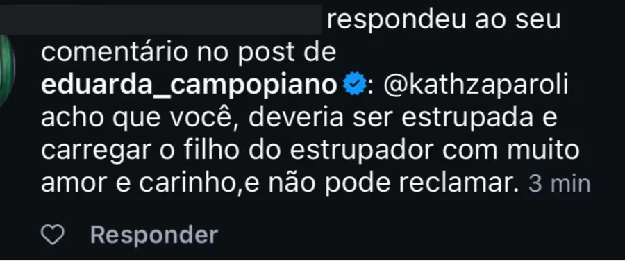 Ataque recebido por Katharina. Nome escondido pela revista