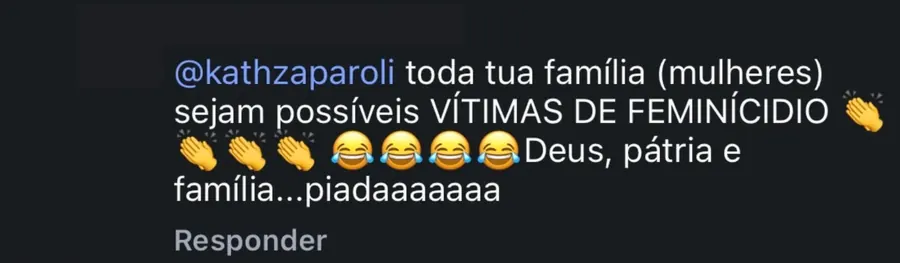 Ataque recebido por Katharina. Nome escondido pela revista