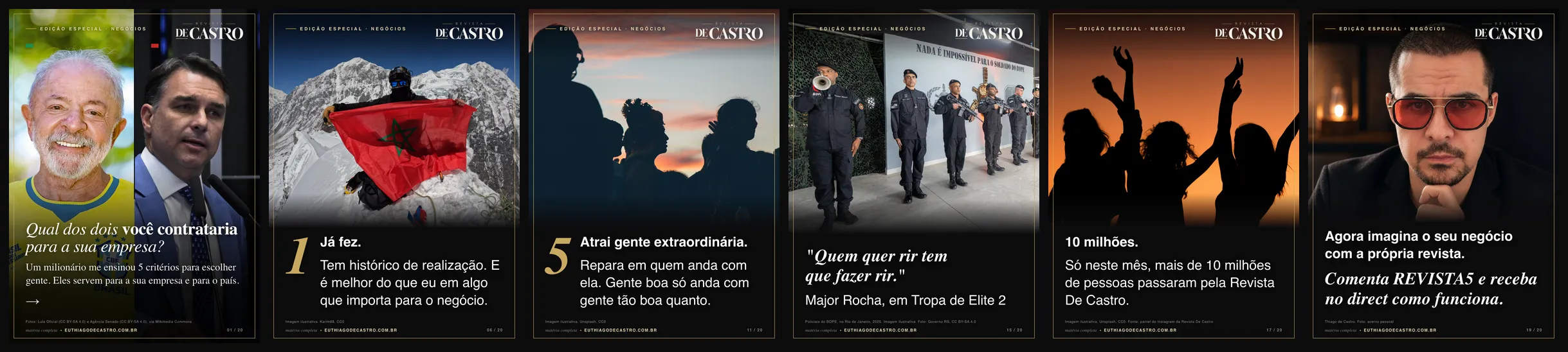 Páginas de uma edição da Revista De Castro