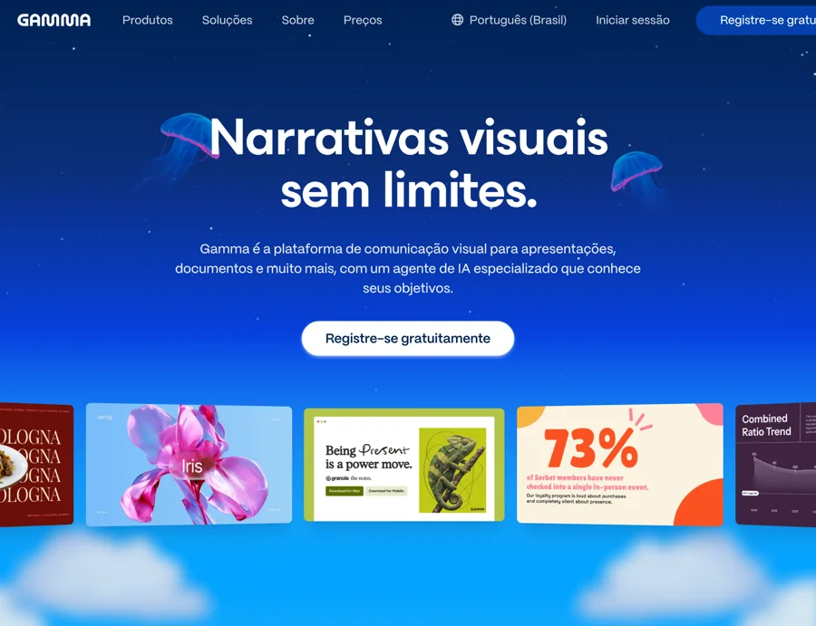 Print do site do Gamma, 25/10/2026