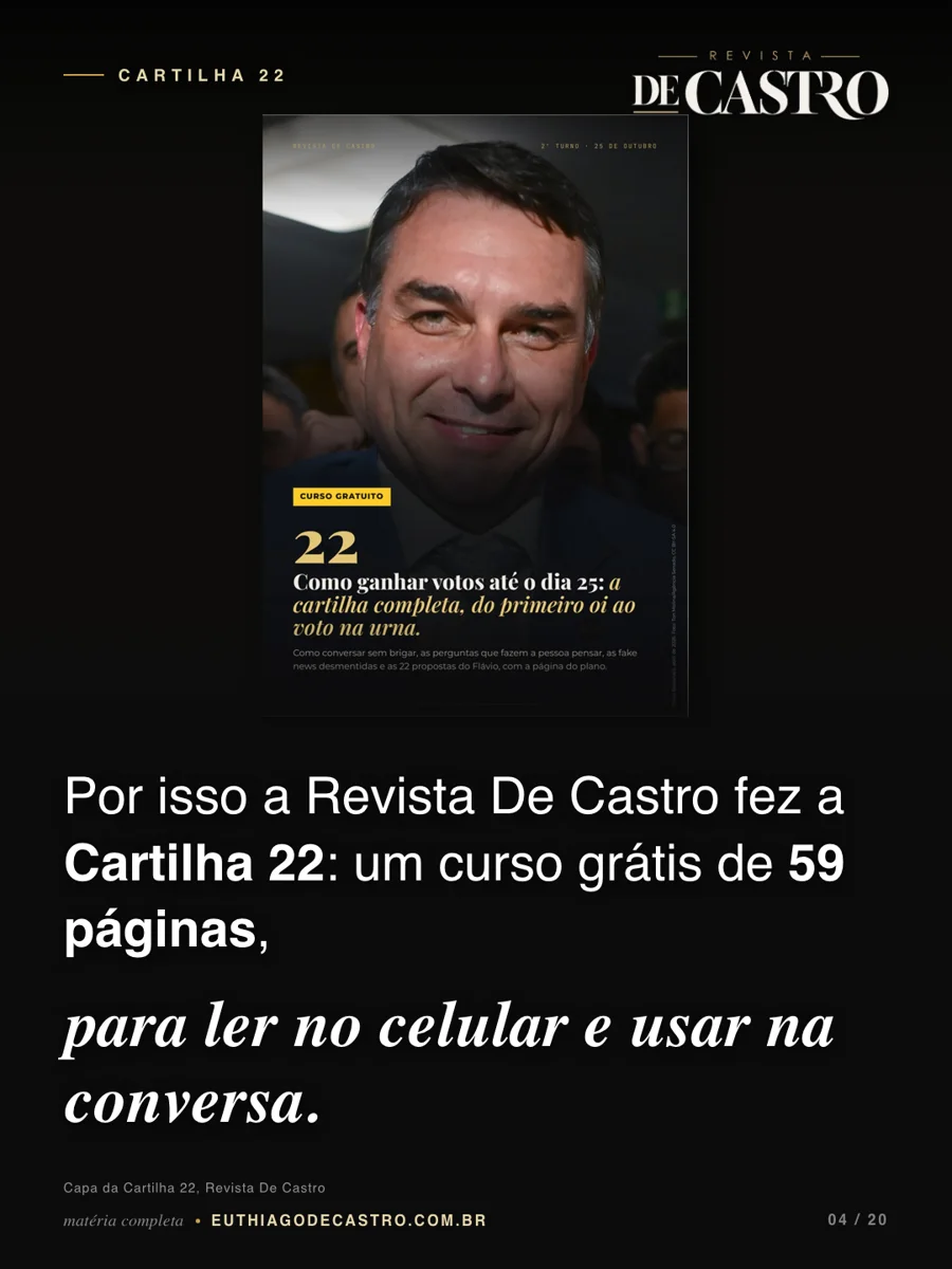 A capa da Cartilha 22, a cartilha gratuita da Revista De Castro