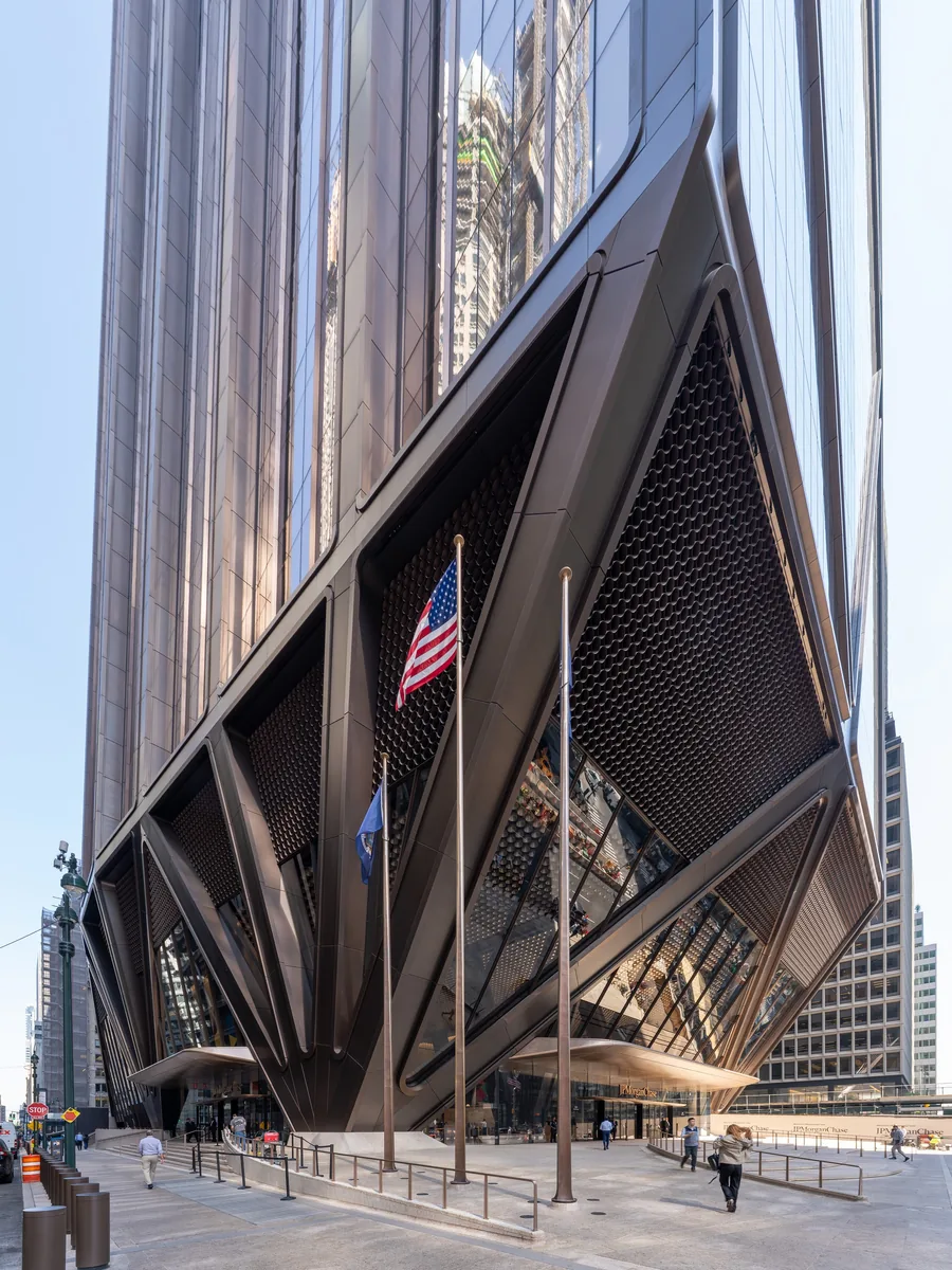 Entrada da sede do JPMorgan Chase, na 270 Park Avenue, em Nova York