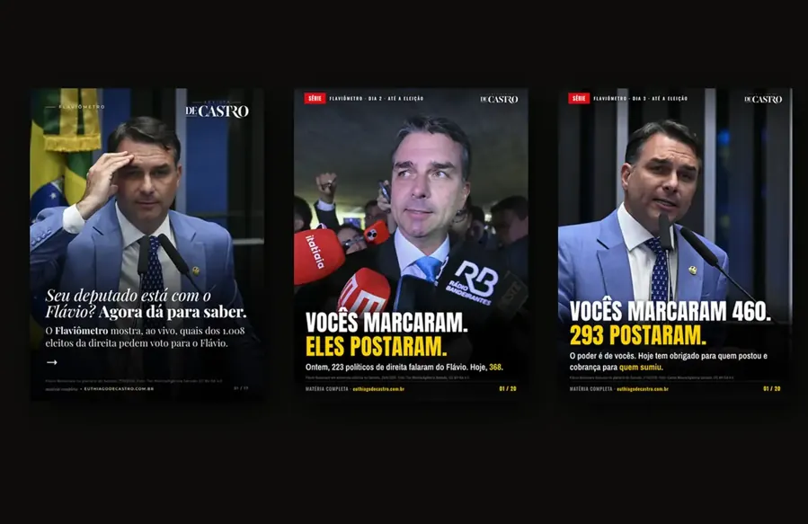 As capas dos dias 1, 2 e 3 do Flaviômetro na Revista De Castro