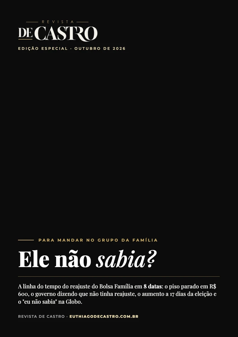 A capa do PDF Ele não sabia? A linha do tempo do reajuste