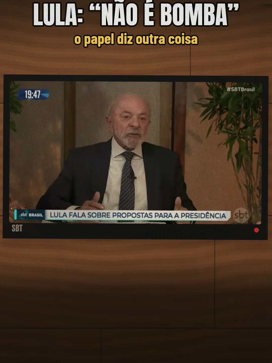 Lula na sabatina do SBT, 19 de outubro de 2026. Reprodução/SBT