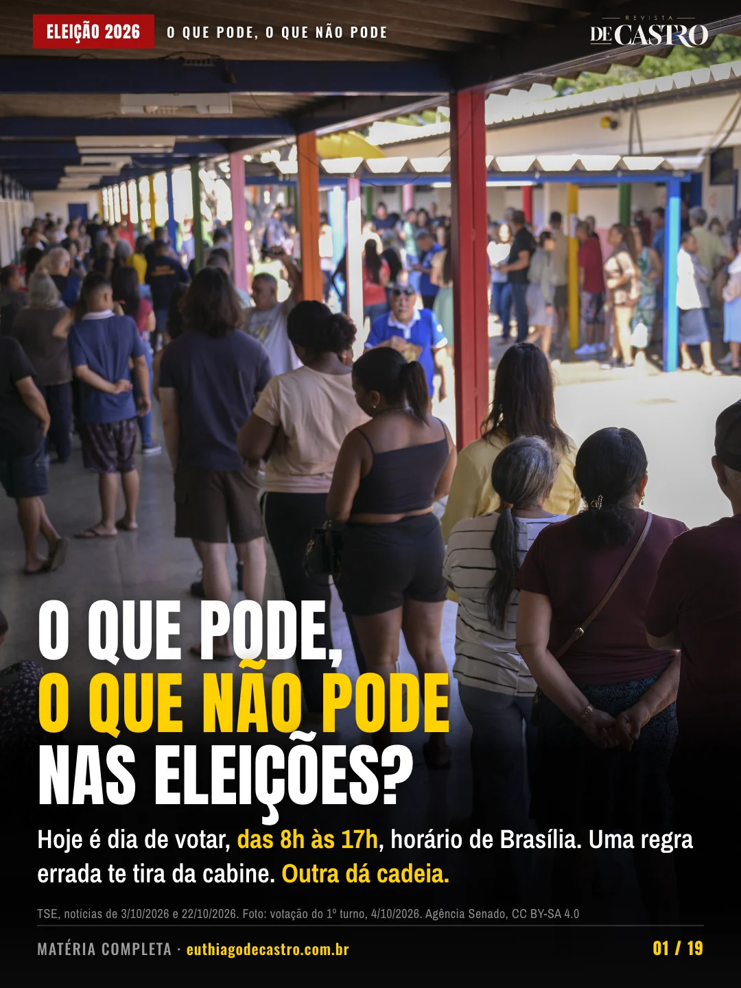 Eleitores na fila no 1º turno, 4/10/2026. Pedro França/Agência Senado, CC BY-SA 4.0