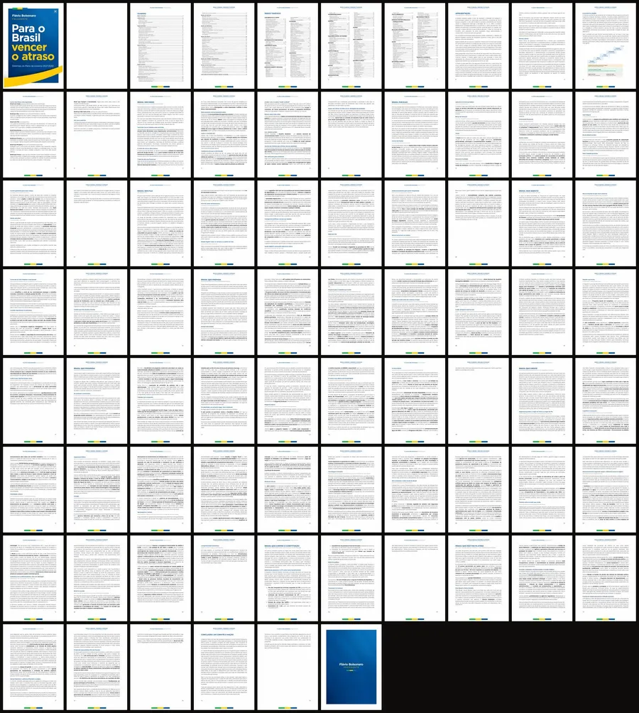 As 76 páginas do plano de governo de Flávio Bolsonaro, lado a lado