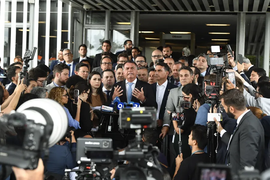 Jair Bolsonaro em entrevista no Senado. Foto: Agência Senado, via Wikimedia Commons, CC BY 2.0