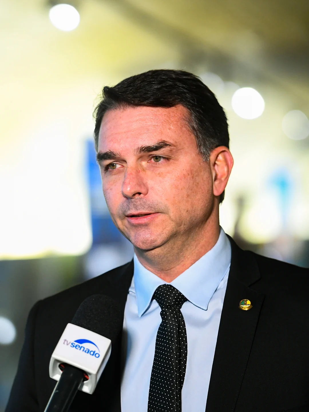 Flávio Bolsonaro em entrevista no Senado, em junho de 2025. Carlos Moura / Agência Senado, via Wikimedia Commons, CC BY 4.0