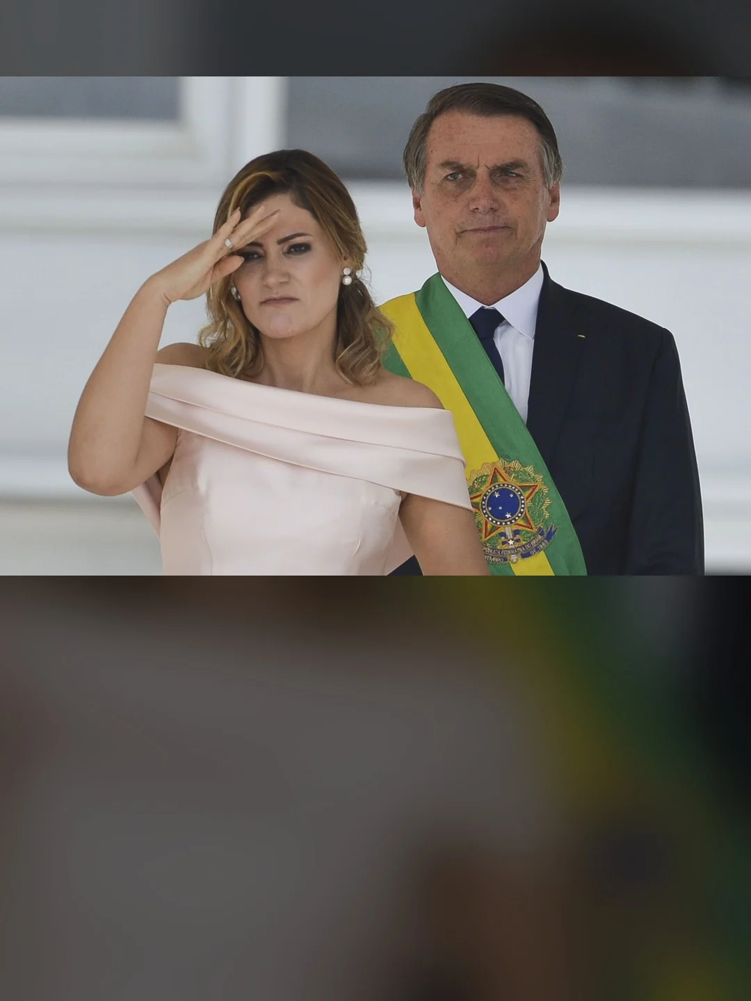 Michelle e Jair Bolsonaro na posse de 2019. Marcelo Camargo/Agência Brasil, via Wikimedia Commons, CC BY 4.0