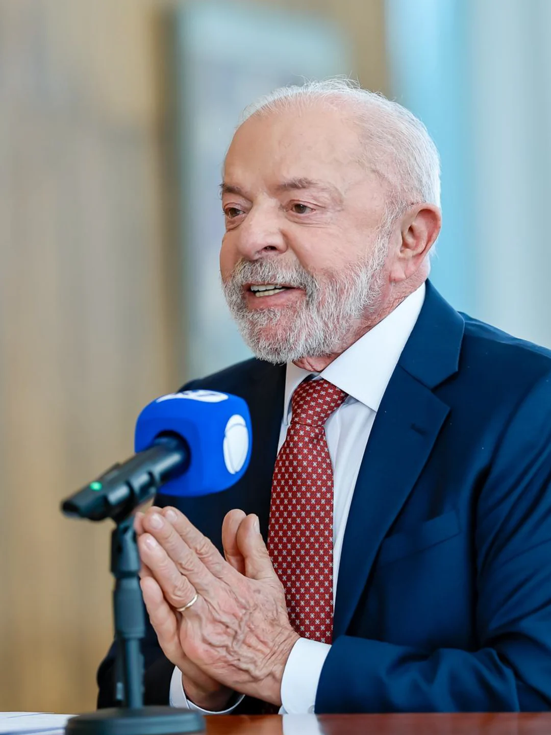 Lula em entrevista à TV Record, em 23 de agosto de 2026. Foto: Lula Oficial, via Wikimedia Commons, CC BY-SA 4.0
