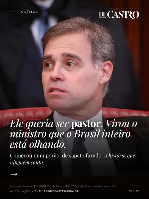 Capa da edição sobre o ministro André Mendonça