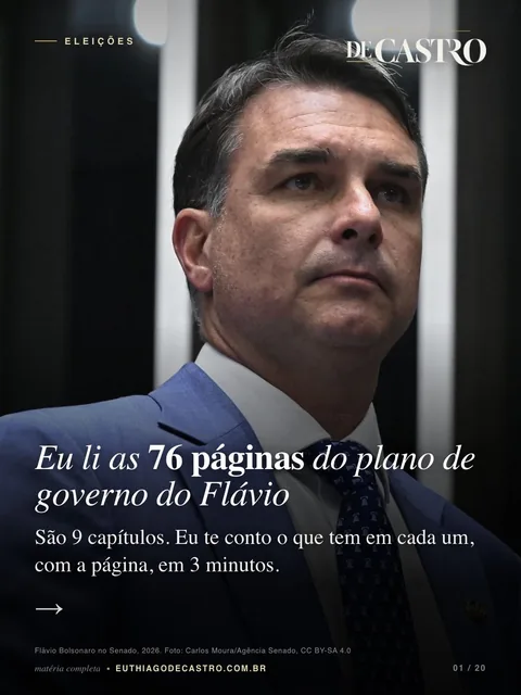 Capa: Eu li as 76 páginas do plano de governo do Flávio
